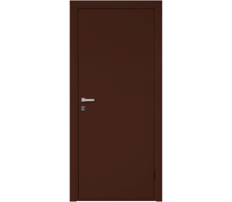 Влагостойкая дверь ПВХ EtaDoor глухая коричневая одностворчатая с ПВХ кромкой