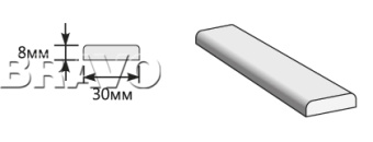 Притворная планка 2300*30*8 Cream Silk