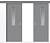 Межкомнатная двустворчатая дверь купе ПВХ с окном серая