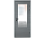 Влагостойкая дверь ПВХ EtaDoor с окном серая одностворчатая с ПВХ кромкой