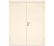 Влагостойкая дверь ПВХ EtaDoor глухая кремовая двухстворчатая с ПВХ кромкой
