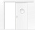 Влагостойкая раздвижная одностворчатая дверь ПВХ с иллюминатором белая